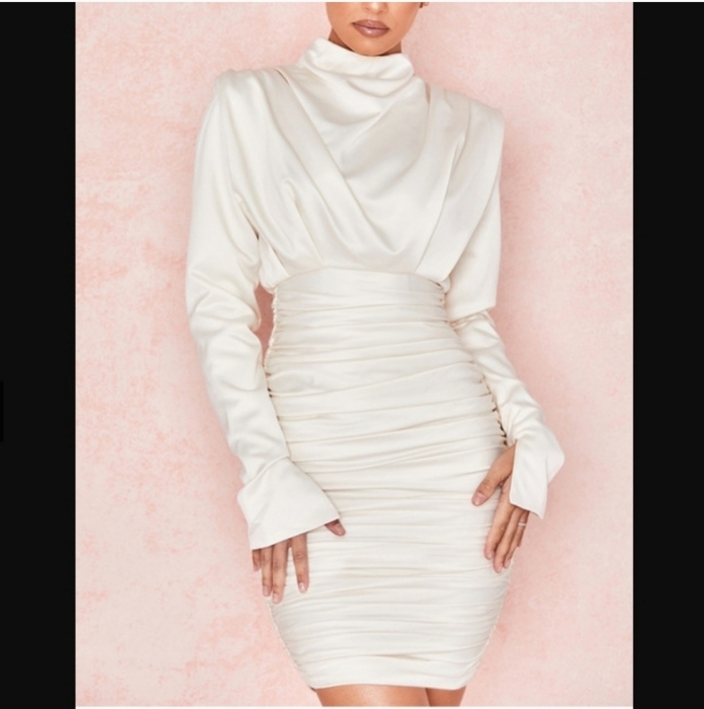 Satin cream dress